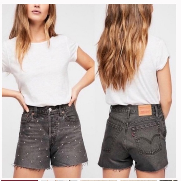 Levi’s Studded Wedgie Short Black Denim size 29 - Picture 5 of 13